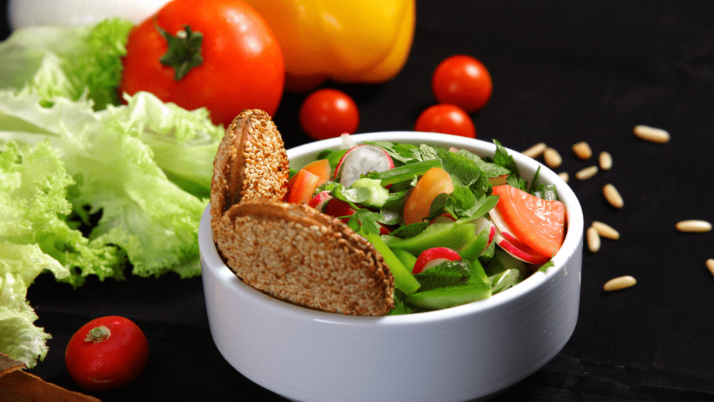 a bowl of salad with vegetables