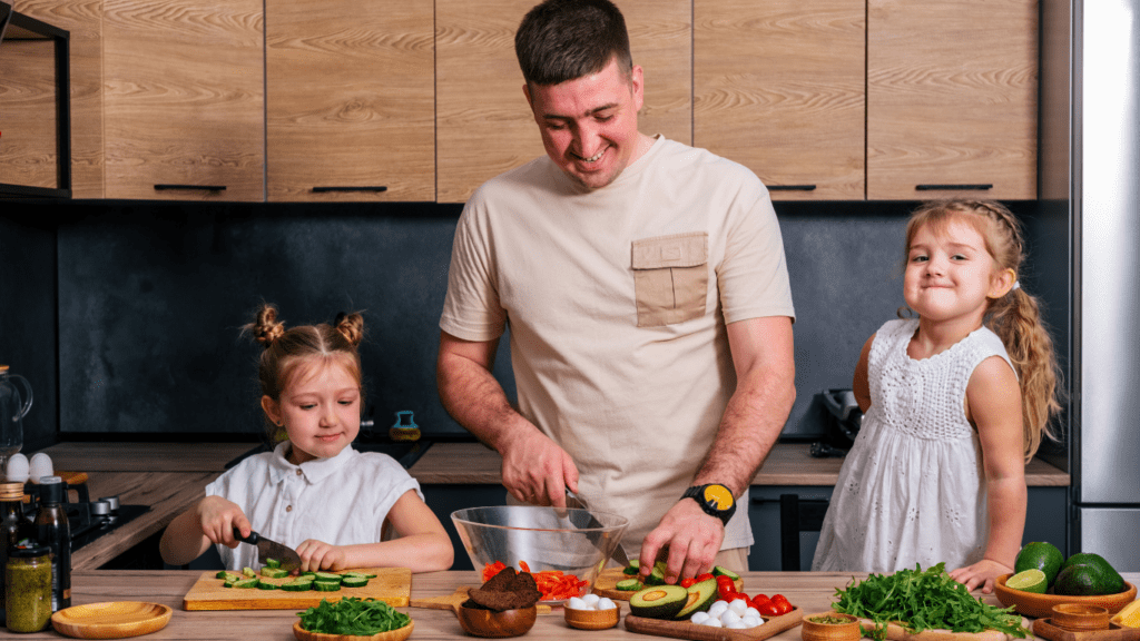 family are preparing food