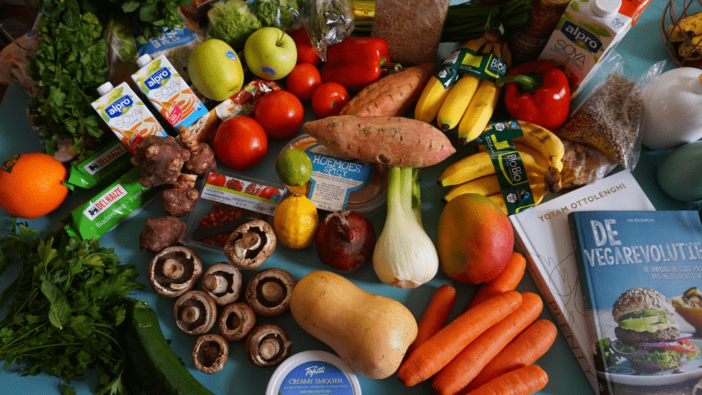 an assortment of fruits and vegetables