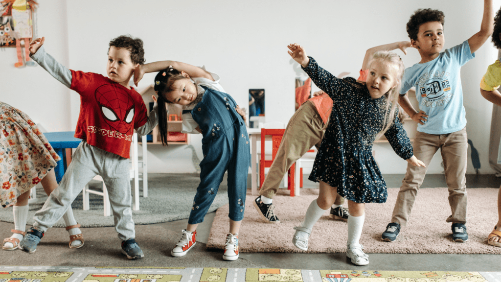 kids exercising in school