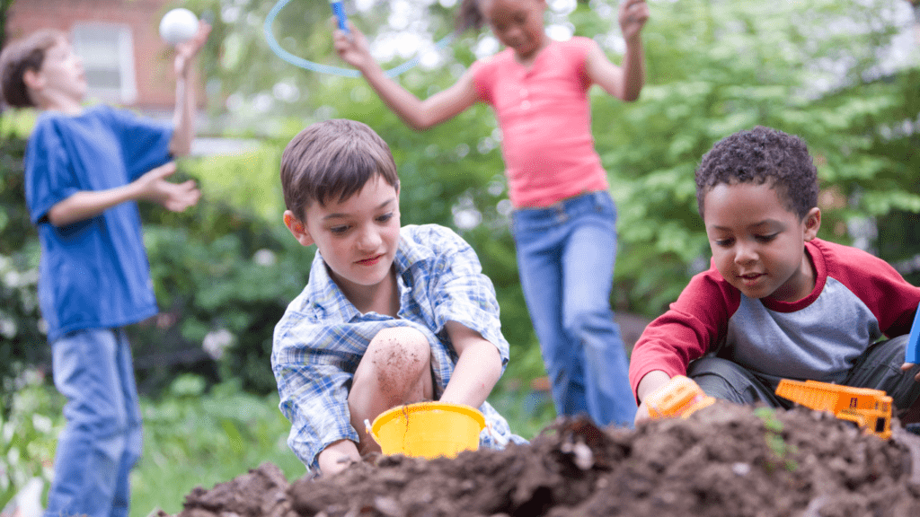 children playing outside