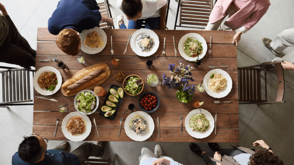 people eating at a table