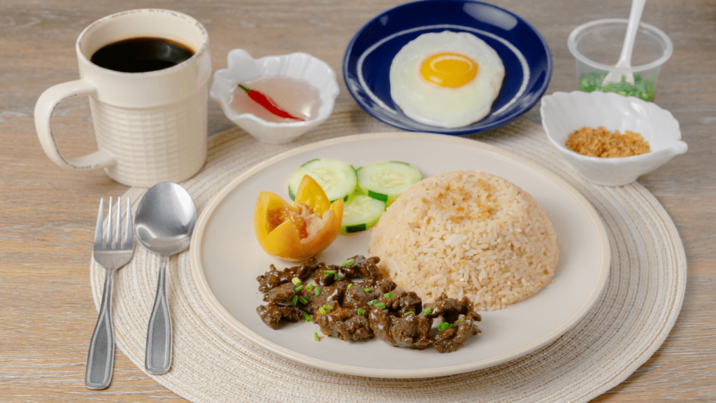 a plate with rice vegetables and an egg