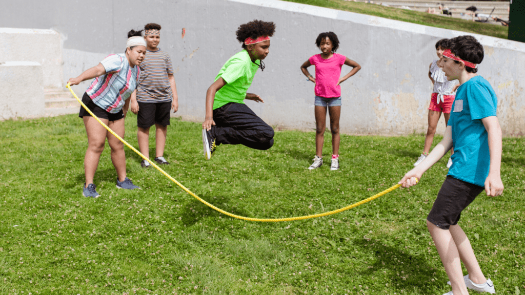 children playing outside