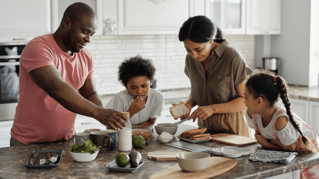 family are preparing food