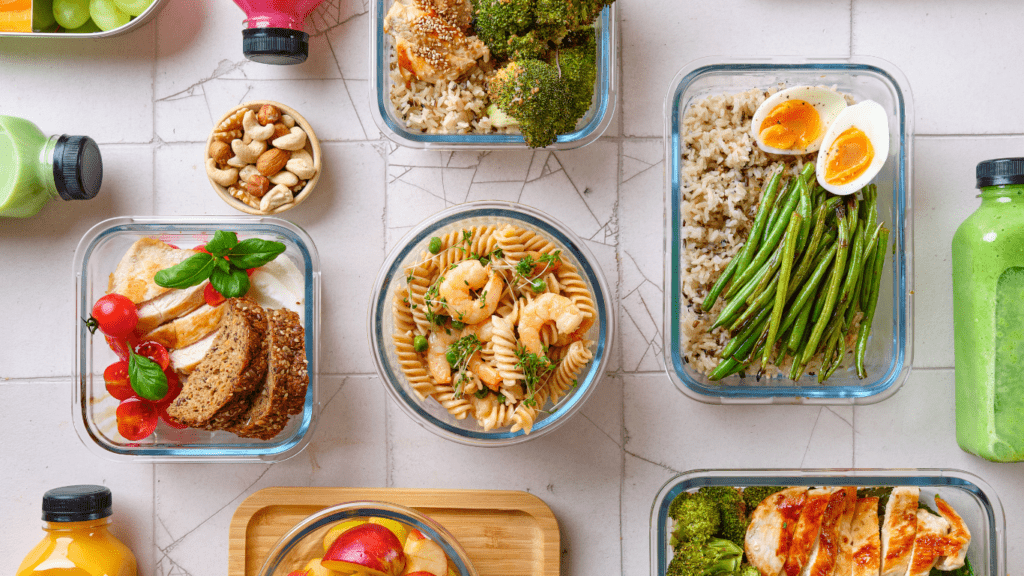 healthy meal plan in a plastic container