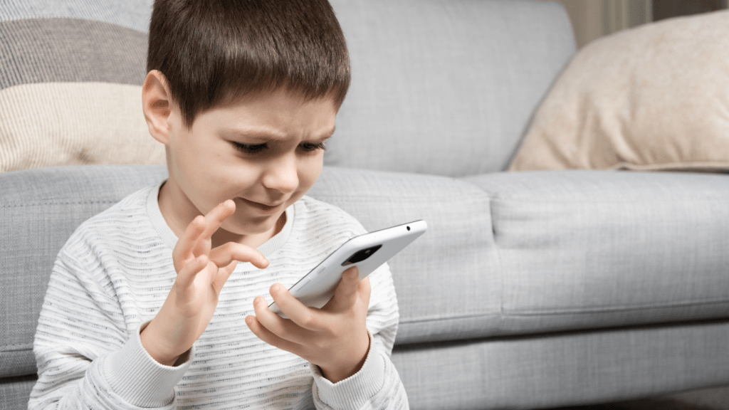 kids watching on smartphone