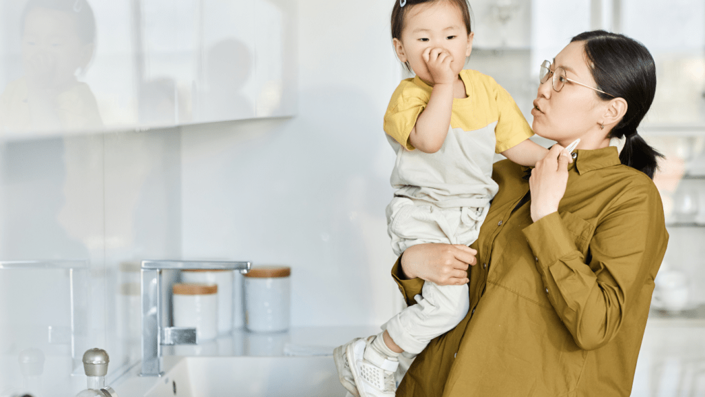 mom playing with her kids